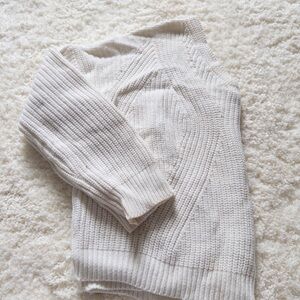 Woman’s White V-Sweater